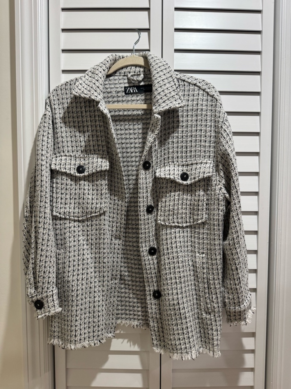 Zara Black & White Tweed Jacket